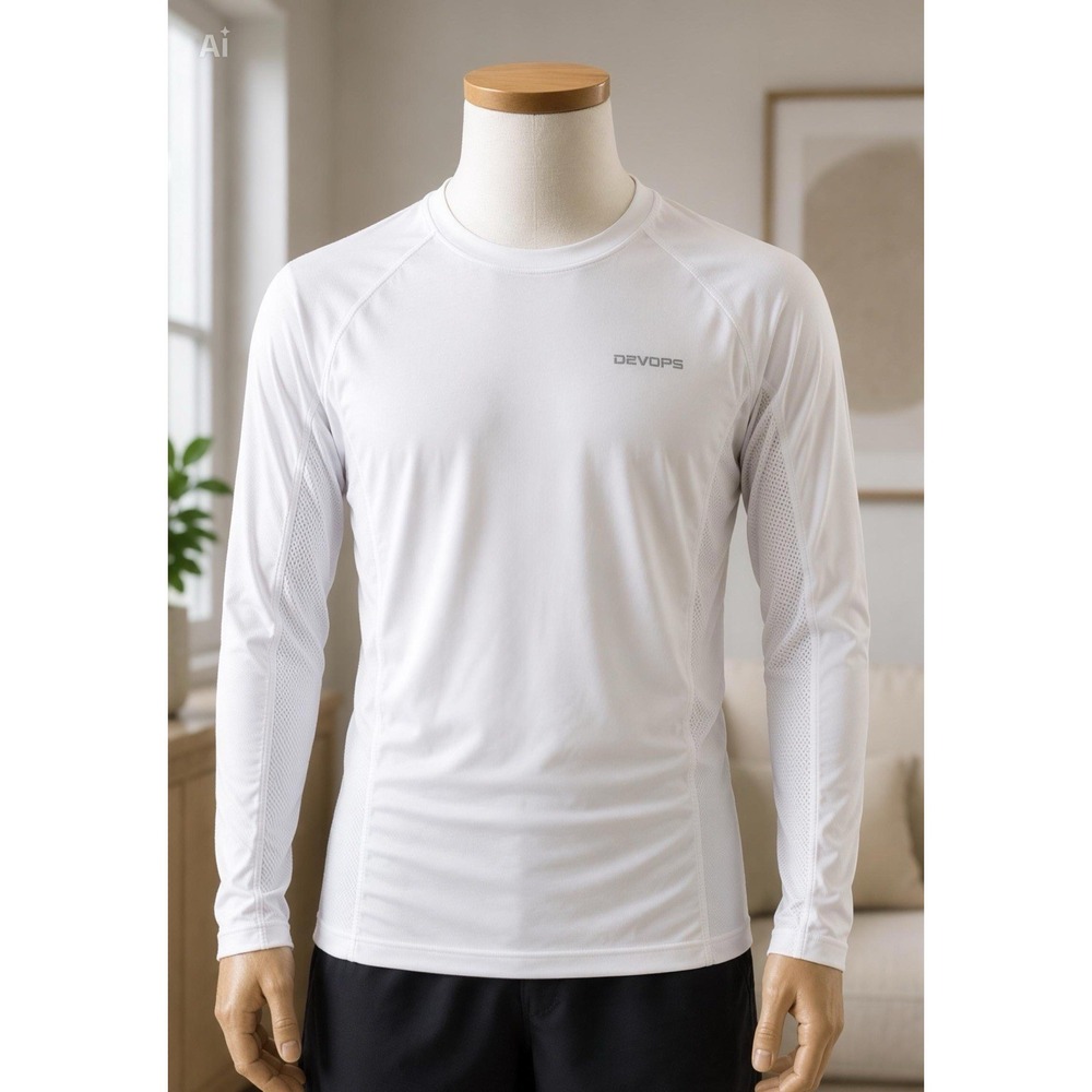 DEVOPS Men's Small White Long Sleeve Performance Compression Shirts 3 Pack NWT